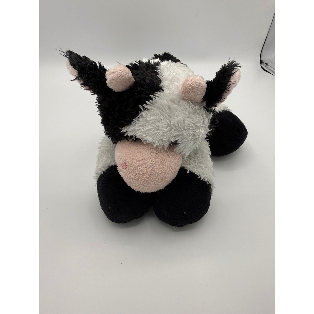 Aurora World Black White Spotted Cow Plush Shaggy Floppy Stuffed Animal Toy